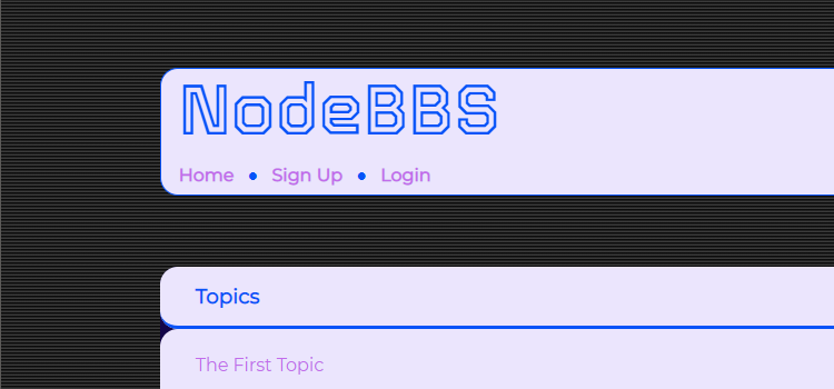 image of the nodebbs homepage